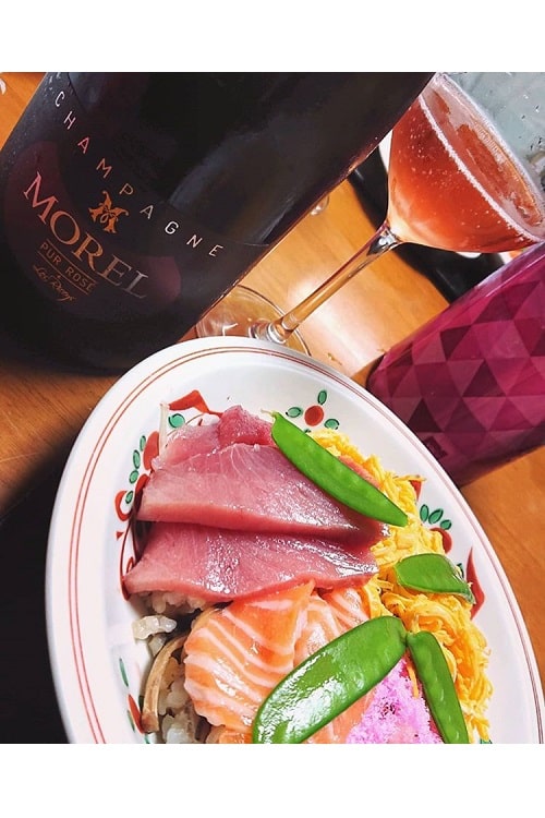 champagne-pur-rose-sashimi Champagne Pur Rosé Morel Sushi